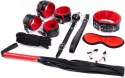Zestaw Bondage Fetish Fever - 9 elementów - Czerwono-czarny