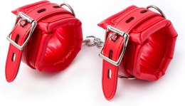 Kajdanki z łańcuszkiem Fetish Fever – Czerwone