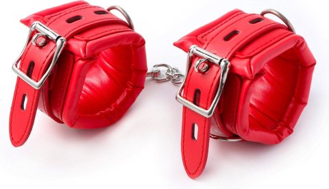 Kajdanki z łańcuszkiem Fetish Fever – Czerwone