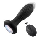 Czarny plug analny z podświetleniem i wibracjami