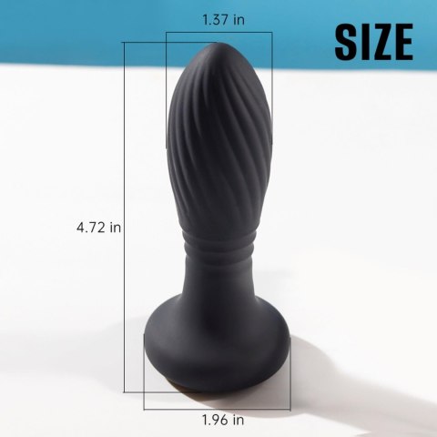 Czarny plug analny z podświetleniem i wibracjami