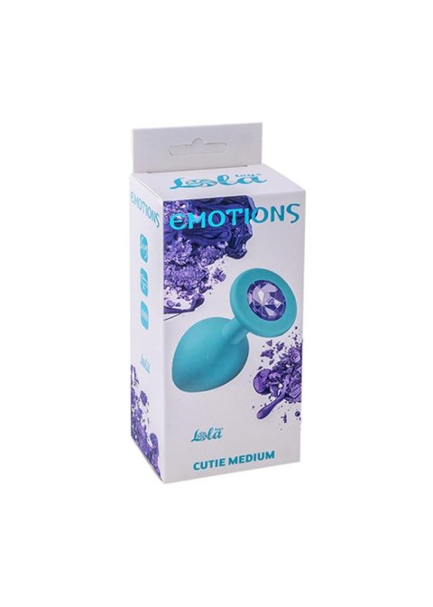 Urocza Zatyczka Analna Emotions Cutie – Średnia Turkusowo-Fioletowa z Kryształem