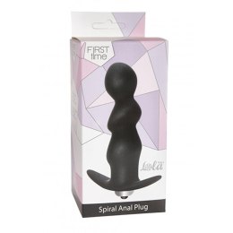 Czarny spiralny plug analny z wibracjami