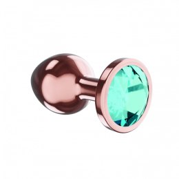 Korek Analny Plug Diamond Topaz Shine L - Różowe Złoto