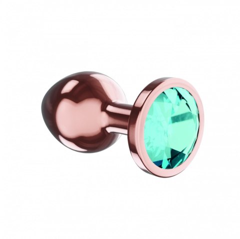 Korek Analny Plug Diamond Topaz Shine L - Różowe Złoto