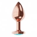 Korek Analny Plug Diamond Topaz Shine L - Różowe Złoto