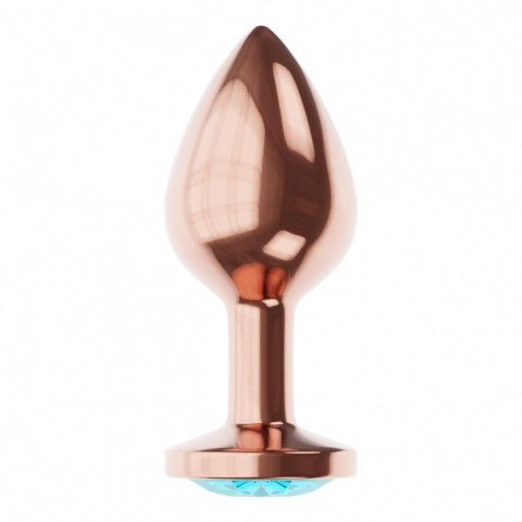 Korek Analny Plug Diamond Topaz Shine L - Różowe Złoto