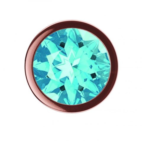 Korek Analny Plug Diamond Topaz Shine L - Różowe Złoto