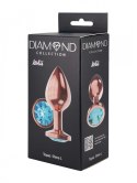 Korek Analny Plug Diamond Topaz Shine L - Różowe Złoto
