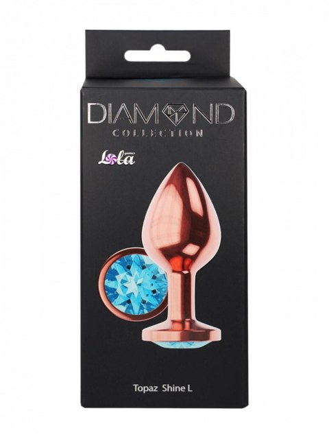 Korek Analny Plug Diamond Topaz Shine L - Różowe Złoto