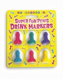 Zabawne silikonowe znaczniki do drinków 'Super Fun Penis'