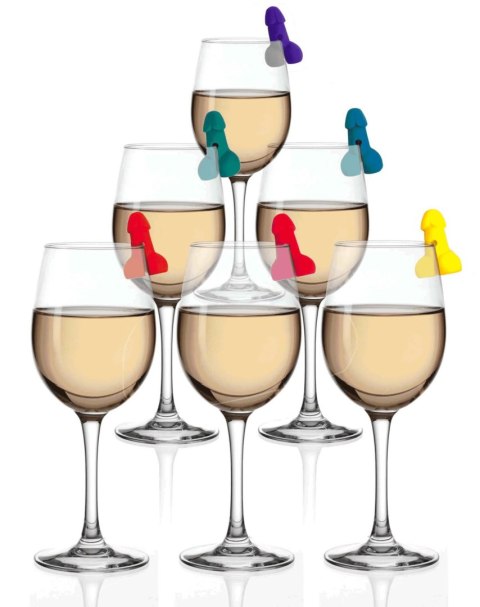 Zabawne silikonowe znaczniki do drinków 'Super Fun Penis'