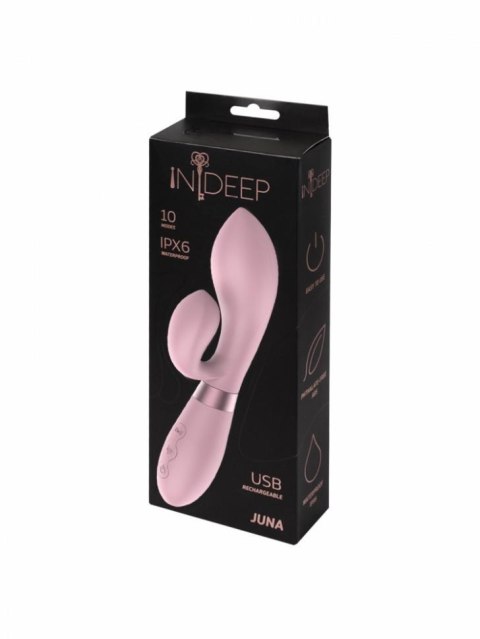 Wibrator Juna Pink Indeep – Króliczek z Podwójną Stymulacją i Ładowaniem USB