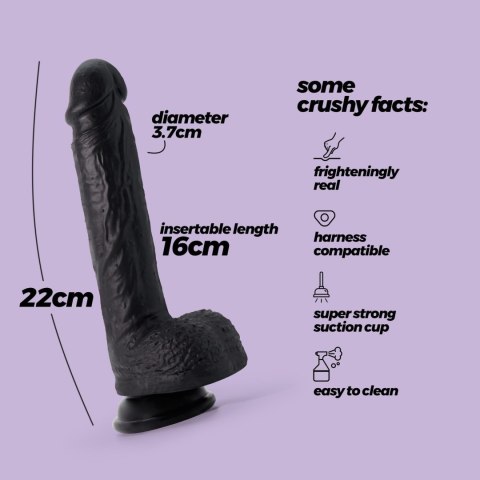 Crushious Inviktus 8: Czarne Dildo z Płynnego Silikonu