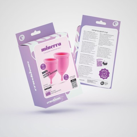 Eleganckie Kubeczki Menstruacyjne Minerva S + L z Praktycznym Woreczkiem
