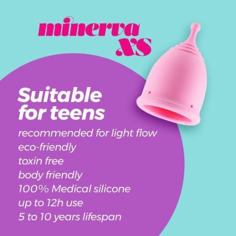 Crushious Minerva XS – kubeczek menstruacyjny z woreczkiem i płynem do czyszczenia akcesoriów 150 ml