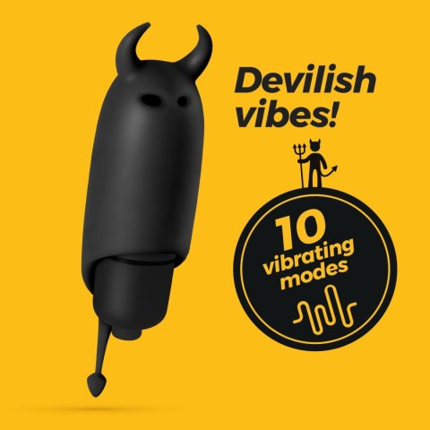 CRUSHIOUS O-PET DEVIL: Miniwibrator z 10 trybami wibracji, czarny