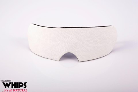 Elegancka Biała Maska na Oczy z Naturalnej Skóry