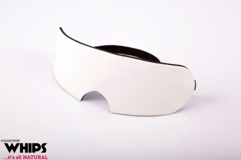 Elegancka Biała Maska na Oczy z Naturalnej Skóry