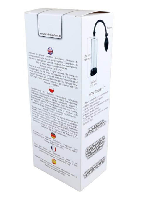 Powerpump - Męska Pompka Powiększająca w Czerni i Przejrzystości