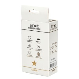 Star Collection - Czarny silikonowy korek analny L z fioletowym kamieniem