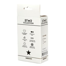 Kolekcja Star – Czarny Silikonowy Korek Analny M z Różowym Kamieniem