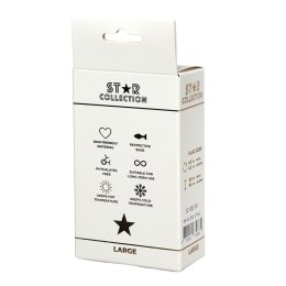 Kolekcja Star – Różowy Silikonowy Korek Analny L z Fioletowym Kamieniem