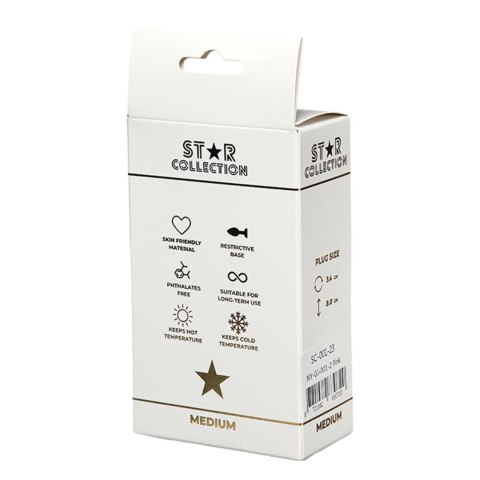 Elegancki silikonowy korek analny z kolekcji Star – Różowy z jasnoniebieskim kamieniem