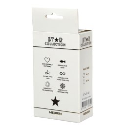 Kolekcja Star - Różowy Silikonowy Korek Analny M z Jasnoróżowym Kamieniem