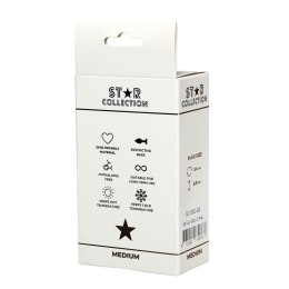 Elegancki silikonowy korek analny M z fioletowym kamieniem - Kolekcja Star Collection