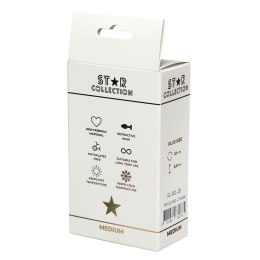 Kolekcja Star - Fioletowy Silikonowy Korek Analny M z Jasnoniebieskim Kamieniem