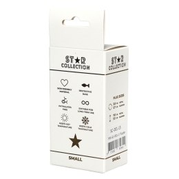 Kolekcja Star - Fioletowy silikonowy korek analny S z jasnoróżowym kamieniem