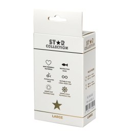 Kolekcja Star - Srebrny Metalowy Korek Analny L z Jasnoróżowym Kamieniem