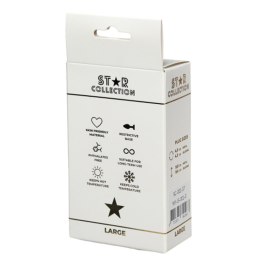 Korek Analny Star Collection - Srebrny Metal z Różowym Kamieniem, Rozmiar L