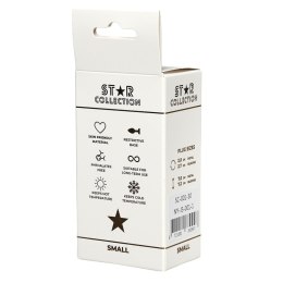 Kolekcja Star - Srebrny metalowy korek analny S z jasnoróżowym kamieniem