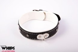 Biała Obroża BDSM z Naturalnej Skóry, 4 cm