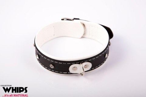 Biała Obroża BDSM z Naturalnej Skóry, 4 cm