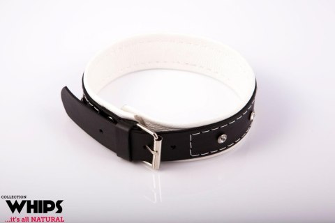 Biała Obroża BDSM z Naturalnej Skóry, 4 cm