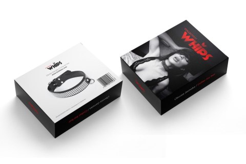 Elegancka Obroża WHIPS Vegan z Lakierowanej Eko-Skóry i Kryształkami – Czarna, 3 cm