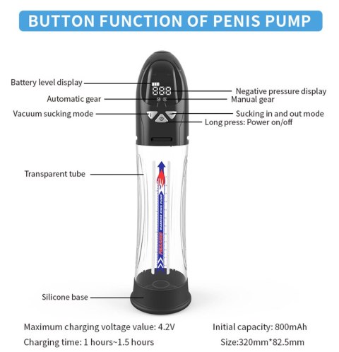Passion Pump: Luksusowa, automatyczna pompka erotyczna z wyświetlaczem LCD i wodoodporną konstrukcją