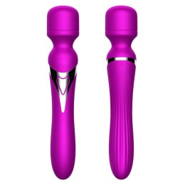 Luksusowy Podwójny Masażer Silikonowy z USB i 7+7 Trybami Wibracji – Fioletowy