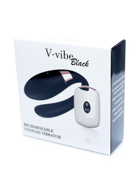 V-Vibe Czarny Wibrator dla Par z 7 Funkcjami i Bezprzewodowym Pilotem USB