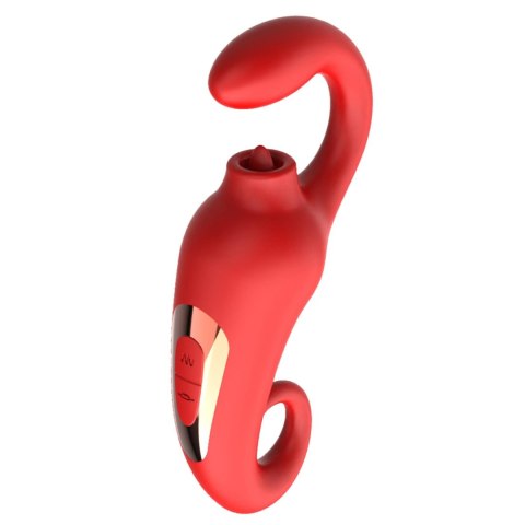 Merfi: Wibrator z 10 Trybami Wibracji i Pieszczącym Języczkiem (10 Częstotliwości), Ładowany USB