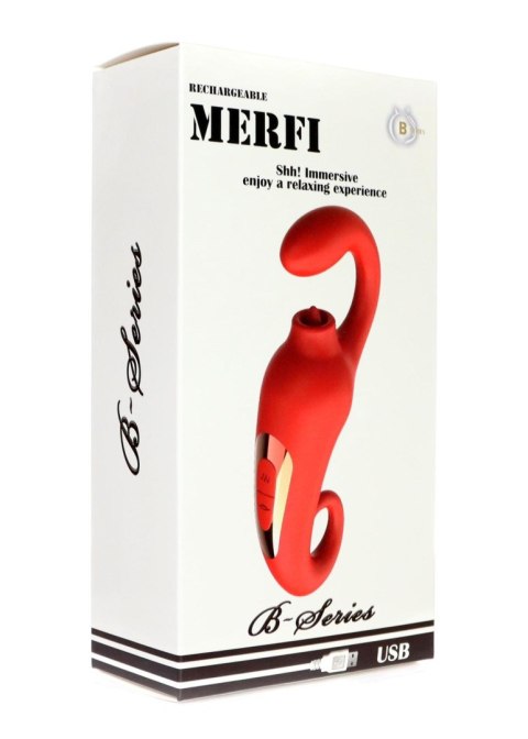 Merfi: Wibrator z 10 Trybami Wibracji i Pieszczącym Języczkiem (10 Częstotliwości), Ładowany USB