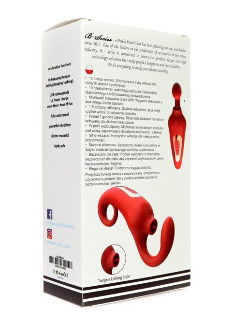 Merfi: Wibrator z 10 Trybami Wibracji i Pieszczącym Języczkiem (10 Częstotliwości), Ładowany USB