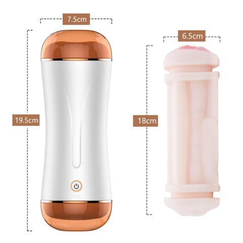 Ekskluzywny Masturbator B-Series USB – Dwustronna Interaktywna Przyjemność (Usta i Wagina) z 10 Trybami Wibracji