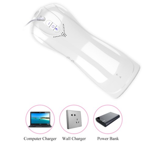 Interaktywny Kielich Masturbacyjny B-Series z 7 Trybami Wibracji, 7 Trybami Pulsacji i Dźwiękiem USB (Biały)