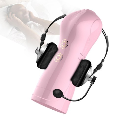 Masturbator Interaktywny z Wibracjami, Pulsacją i Dźwiękiem USB – 7+7 Funkcji (Różowy)