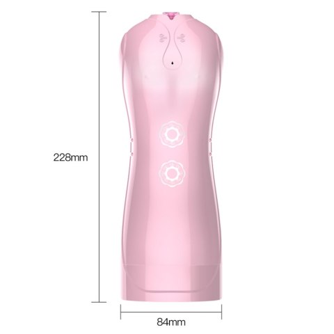 Masturbator Interaktywny z Wibracjami, Pulsacją i Dźwiękiem USB – 7+7 Funkcji (Różowy)