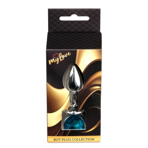 MyLove Toys – Elegancki Plug Analny Srebrny z Jasnoniebieskim Kryształkiem